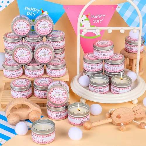 Vista 5 de VISCOO Paquete de 30 Velas de Recuerdos para Baby Shower con Aroma a Lavanda, Recuerdos de Baby Shower para Invitados Premios, Regalos
