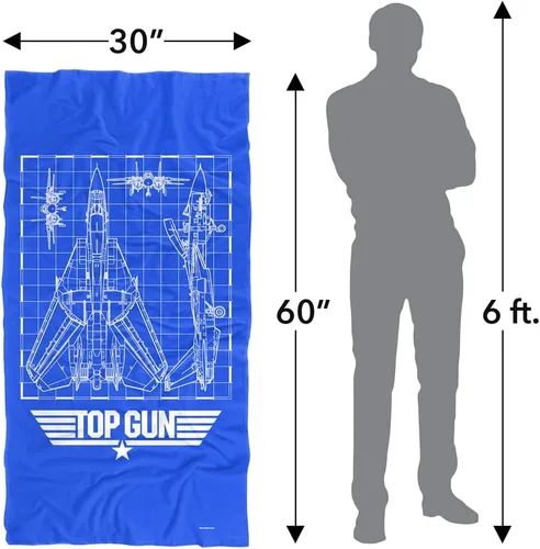 Vista 6 de LOGOVISION Top Gun - Toalla de playa, 30 x 60 pulgadas, toalla de playa con diseño plano plano