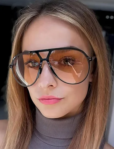 Vista 2 de Lentes de sol estilo aviador retro de gran tamaño para mujeres y hombres, clásicos de los años 70, estilo vintage, lentes de sol de marco grande