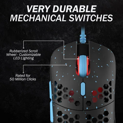Vista 2 de HK Gaming - Mira M - Mouse para juegos ultraligero con 6 botones, 2.1 onzas