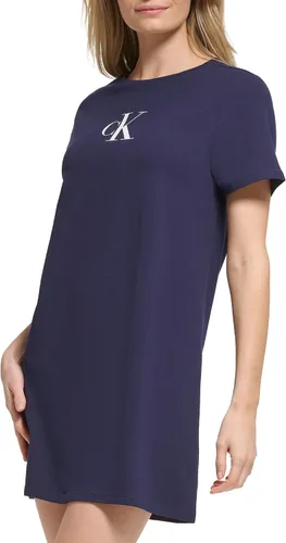 Vista 2 de Calvin Klein Vestido tipo camiseta con logotipo de monograma para mujer