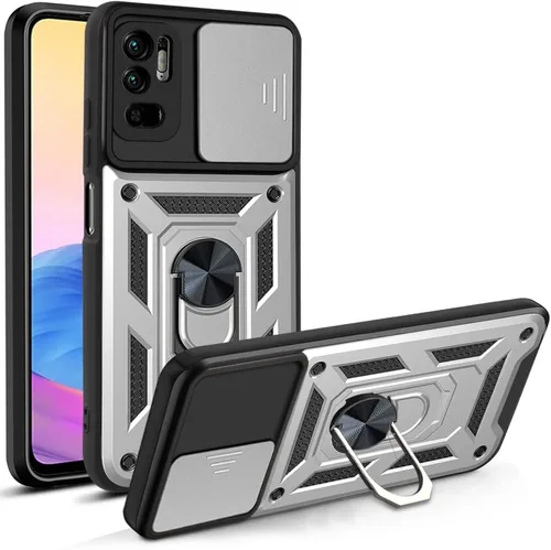 Vista 12 de Compatible con Tecno Camon 18P Bracket Shell, Slide Camera Lens Cover Case Azul