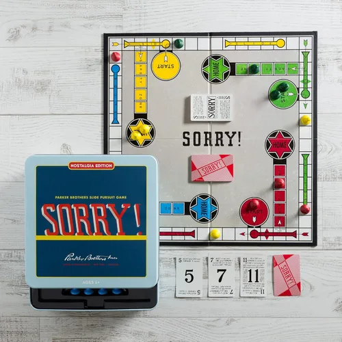 Vista 2 de WS Game Company Sorry! Nostalgia Edition Juego de mesa en lata coleccionable