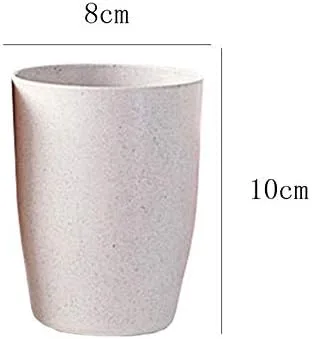Vista 2 de Paquete de 5 vasos de paja de trigo irrompible reutilizable para beber saludable (12 onzas), color beige