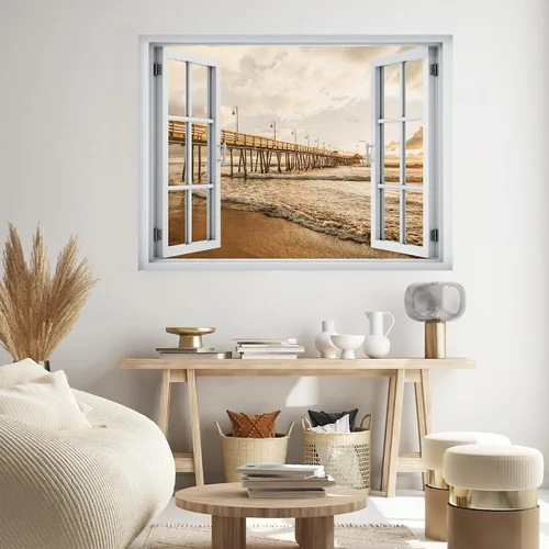 Vista 21 de SIGNWIN Adhesivo de pared removible/mural de pared para ventana, vegetación exuberante y árboles iluminados por el sol, fotografía, realismo