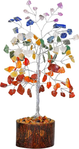Vista 10 de FASHIONZAADI Árbol de dinero bonsái de amatista, árbol de dinero de cristal Feng Shui, piedras preciosas de chakras, cristales curativos de buena