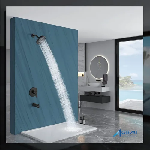 Vista 8 de Aolemi Juego de grifo de ducha para bañera con válvula, kit de acabado de ducha de montaje en pared de 6 pulgadas, accesorios de bañera, válvula