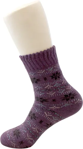 Vista 7 de 4 pares de calcetines de lana de moda para mujer de invierno atlético para senderismo mediados de pantorrilla