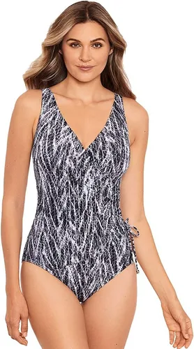 Vista 8 de Miraclesuit Traje de baño de una pieza para mujer Chevron Python ECLAT Soft Cup Tummy Control Azul Blue