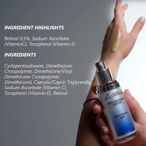 Vista 2 de Suero de retinol 0.5% Cura antienvejecimiento perfecta Crema facial reparadora de piel con retinol al 0.5% Fórmula de grado profesional
