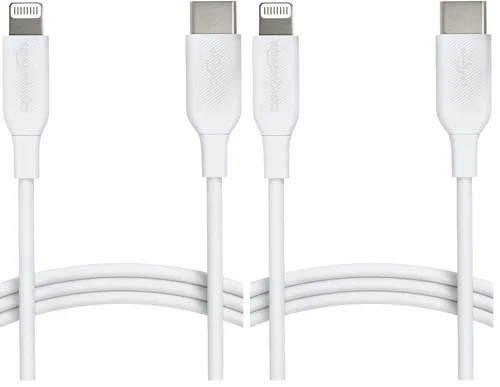 Vista 7 de Amazon Basics Cable de carga USB C a Lightning ABS, cargador certificado MFi para Apple iPhone 14, 13, 12, 11 X Xs Pro, Pro Max, Plus, iPad, 6 pies