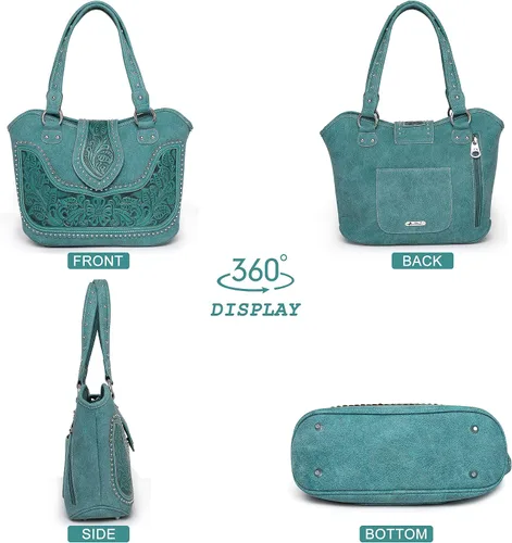 Vista 3 de Montana West Bolso de mano occidental para mujer, bolsa de transporte oculta con funda desmontable