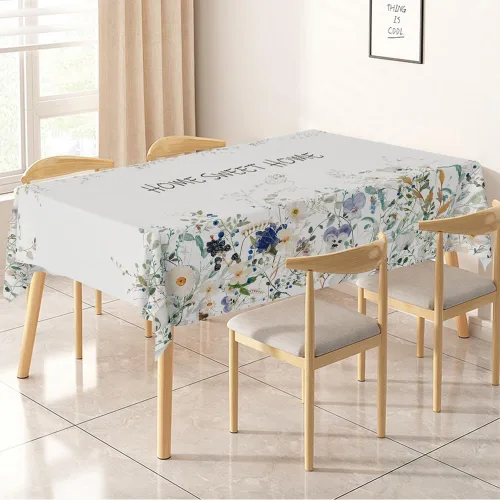 Vista 9 de Mantel rectangular rústico a prueba de derrames, impermeable, con mariposas, decoración de mesa, cubierta de mesa de girasol, color marrón y Marrón