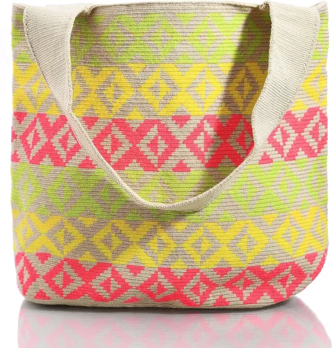 Vista 2 de Wayuu Boho Chic Collection - Bolsa de mano tejida a mano, Design 107