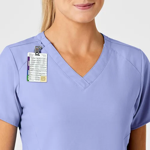 Vista 6 de WonderWink Top estilizado con cuello en V para mujer
