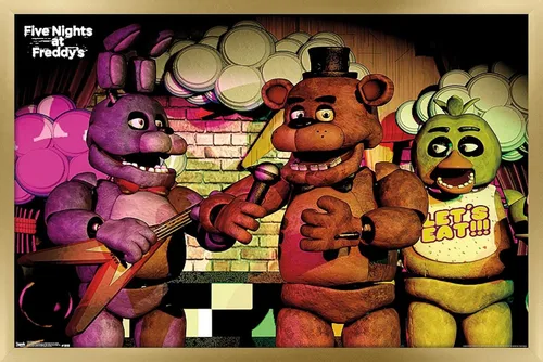 Vista 13 de Trends International Five Nights at Freddy's - Póster de pared de banda, 14.725 x 22.375 pulgadas, versión enmarcada de madera de granero