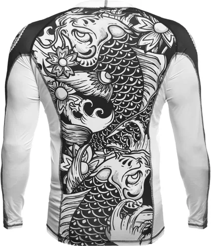 Vista 2 de Hardcore Training Camiseta de compresión para hombre, manga larga, Jiu Jitsu, MMA No-Gi, BJJ apretada, capa base de combate