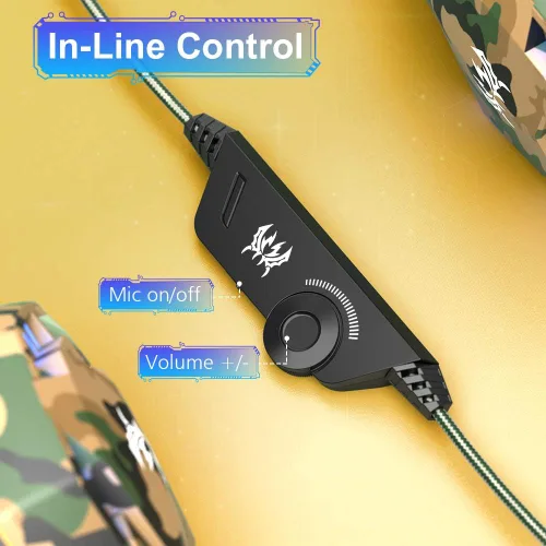 Vista 7 de VersionTech Stereo Gaming audífonos de diadema para PS4 Xbox One, audífonos sobre la oreja de 3.5mm con micrófono y control de volumen
