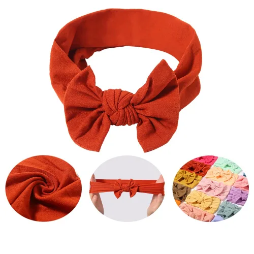 Vista 2 de ZWSISU Lazos y diademas de nailon para bebés recién nacidos, 24 colores, diademas grandes, accesorios para el cabello, diademas para recién nacidos