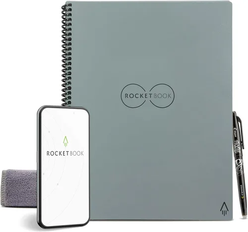 Vista 27 de Rocketbook Core - Cuaderno de espiral reutilizable, tamaño ejecutivo de 6 x 8.8 pulgadas, color negro, páginas punteadas, conectadas a