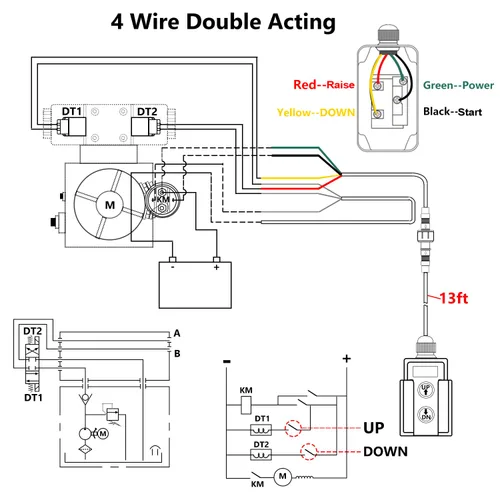 Vista 6 de mankk Interruptor de control remoto de remolque de descarga de 4 cables 12V DC Interruptor de control hacia arriba hacia abajo Unidad de potencia