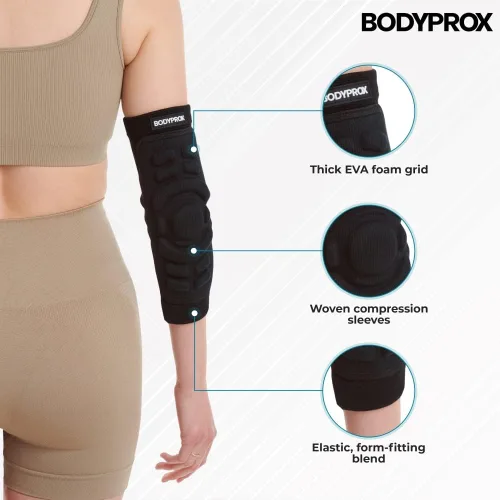 Vista 3 de Bodyprox Almohadillas de protección para codos, 1 par, manga protectora para codo