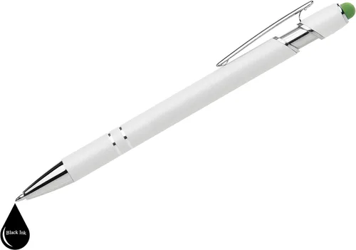 Vista 3 de ExpressDesigns™ - Bolígrafos personalizados de alta calidad con lápiz óptico Blanco hermoso Bolígrafos personalizados con nombre impreso