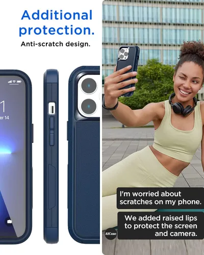 Vista 6 de AICase Funda resistente para iPhone 13 Pro Max/12 Pro Max, resistente de 3 capas de protección de grado militar, a prueba de golpes y caídas