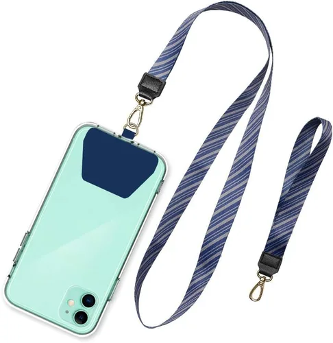 Vista 9 de SHANSHUI Cordón para teléfono, correa para el cuello y correa para la muñeca, soporte universal para funda de teléfono, anclaje para todos los Negro