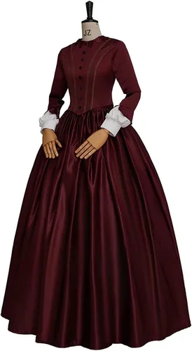 Vista 3 de The Piano Cosplay Ada McGrath - Disfraz victoriano de la década de 1860, vestido de baile rococó
