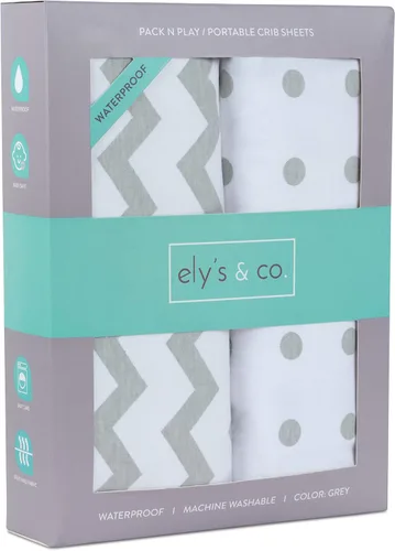 Vista 7 de Ely's & Co. Funda impermeable para cambiador, juego de 2 sábanas para bebé, 100% algodón, sábanas de algodón de punto jersey con forro impermeable