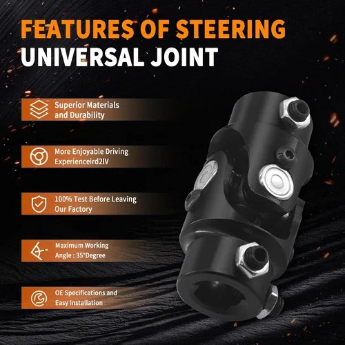 Vista 3 de 3/4-36 Spline X 3/4 "DD Negro Dirección Universal Junta Eje Único U Joint