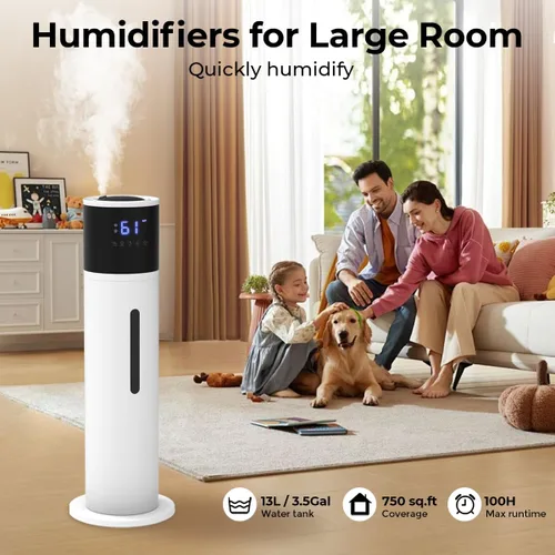 Vista 3 de VENTISOL Humidificadores grandes para dormitorio, humidificador silencioso de niebla fría de 16L/4.2 galones para el hogar y habitación grande