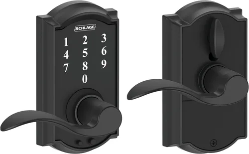 Vista 23 de Schlage - Cerradura táctil Century con picaporte Merano (bronce envejecido, FE695 CEN 716 MER) Keyless entry door lock, Electronic touchscreen