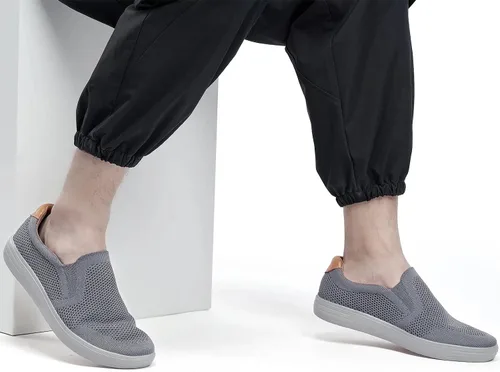 Vista 4 de Puxowe Mocasines de malla para hombre con soporte de arco de espuma viscoelástica y soporte de arco antideslizantes