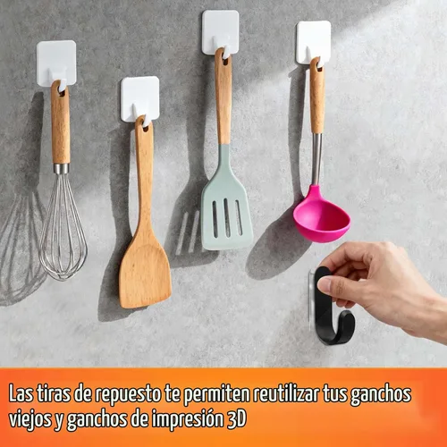 Vista 4 de 100 tiras transparentes para colgar cuadros, calcomanías invisibles de repuesto para póster, ganchos de pared resistentes, sin daños, cinta adhesiva