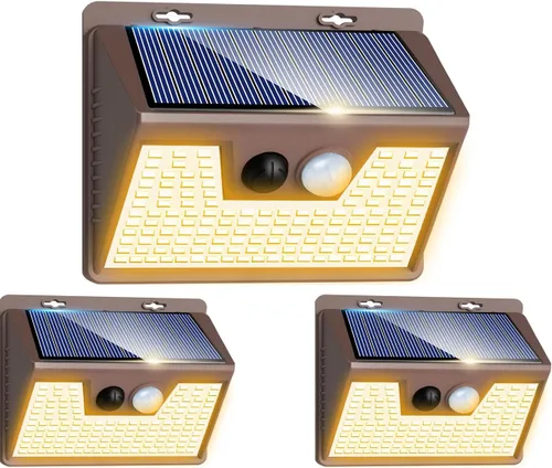 Vista 25 de Peasur Luces Solares para Exteriores con Sensor de Movimiento, 140 LED Luz Solar Alimentada por Energía Solar para Cerca Impermeable, 3 Modos