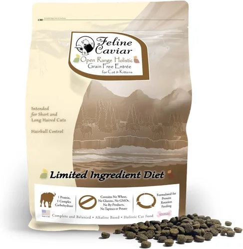 Vista 12 de Comida seca para gatos con caviar felino, libre de espíritu: pollo y salmón, ingrediente holístico limitado, sin granos, alimento seco para gatos