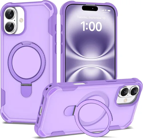 Vista 31 de Funda compatible con iPhone 12 y 12 Pro de 6.1 pulgadas con soporte de anillo magnético [protección militar contra caídas] [compatible con MagSafe]
