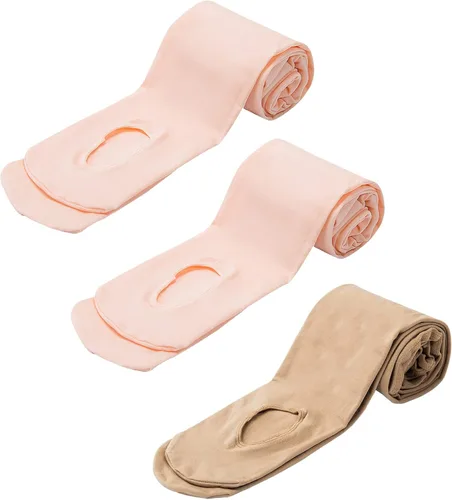 Vista 10 de MANZI 1-3 pares de mallas de ballet de transición convertibles para mujer y niña, 40D 3 Pares Negro