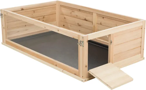 Vista 3 de Trixie Carrera de madera de interior para animales pequeños con vista, corralito para tortugas, conejillos de indias, hámsters