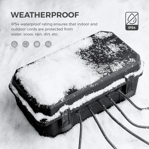 Vista 5 de WELKIN Caja Eléctrica Resistente para Exteriores (15.3 * 8.9 * 5.4 pulgadas), Cubierta de Cable de Extensión Impermeable Resistente a la Intemperie