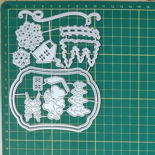 Vista 3 de Troqueles de calabaza fantasma y flores de Halloween para hacer tarjetas, troqueles de corte de metal, troqueles de papel para álbumes de recortes