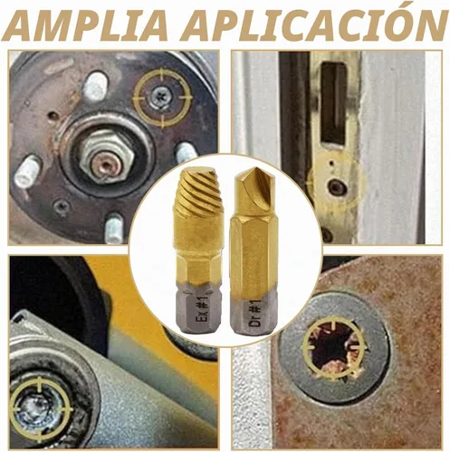 Vista 6 de Juego de extractor de tornillos dañados: kit de extractor de pernos rotos de titanio de 22 piezas - Kit extractor de tornillos pelados fácil