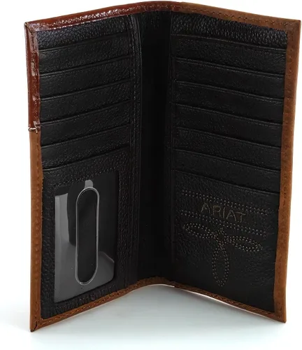 Vista 4 de ARIAT Billetera de Rodeo Diamond Concho para hombre, marrón, talla única