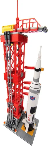 Vista 8 de Block Builder Rocket Launch - Juego de bloques de construcción (457 piezas) de la serie espacial para niños y adultos