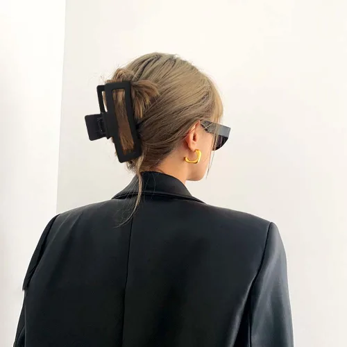 Vista 5 de Ahoney Pinzas de pelo negras extra grandes de 5 pulgadas (4 piezas) - Pinzas gigantes para cabello largo grueso, agarre fuerte, clips de plátano