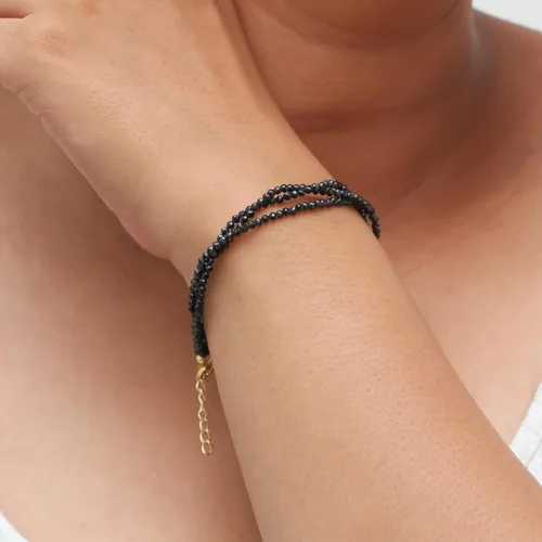 Vista 63 de Gempires - Pulseras de cuentas naturales de múltiples hebras, ligeras, hechas a mano, hipoalergénicas, de 8 pulgadas, chapadas en oro, elegantes