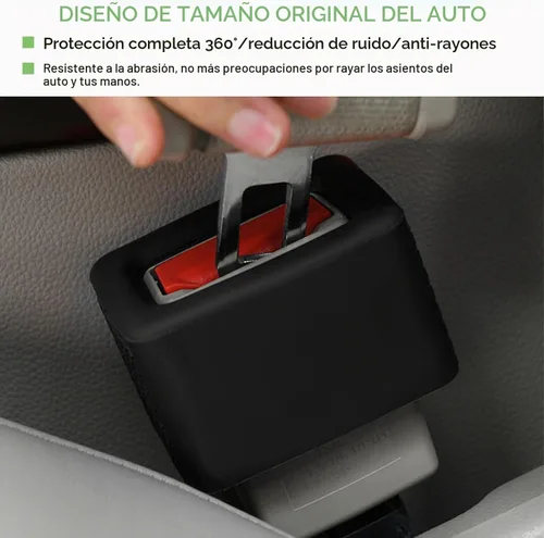 Vista 2 de 2PCS Soportes de Hebilla de Cinturón de Seguridad, Accesorios de Coche Refuerzo de Hebilla de Cinturón de Seguridad de Silicona, Soporte de Cinturón