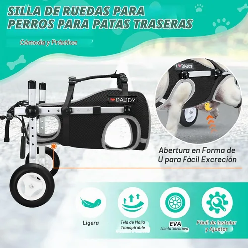 Vista 7 de Nasjac Silla de ruedas para perros para patas traseras, silla de ruedas